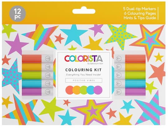 Colorista 12-Piece Positive Vibes Coloring Kit